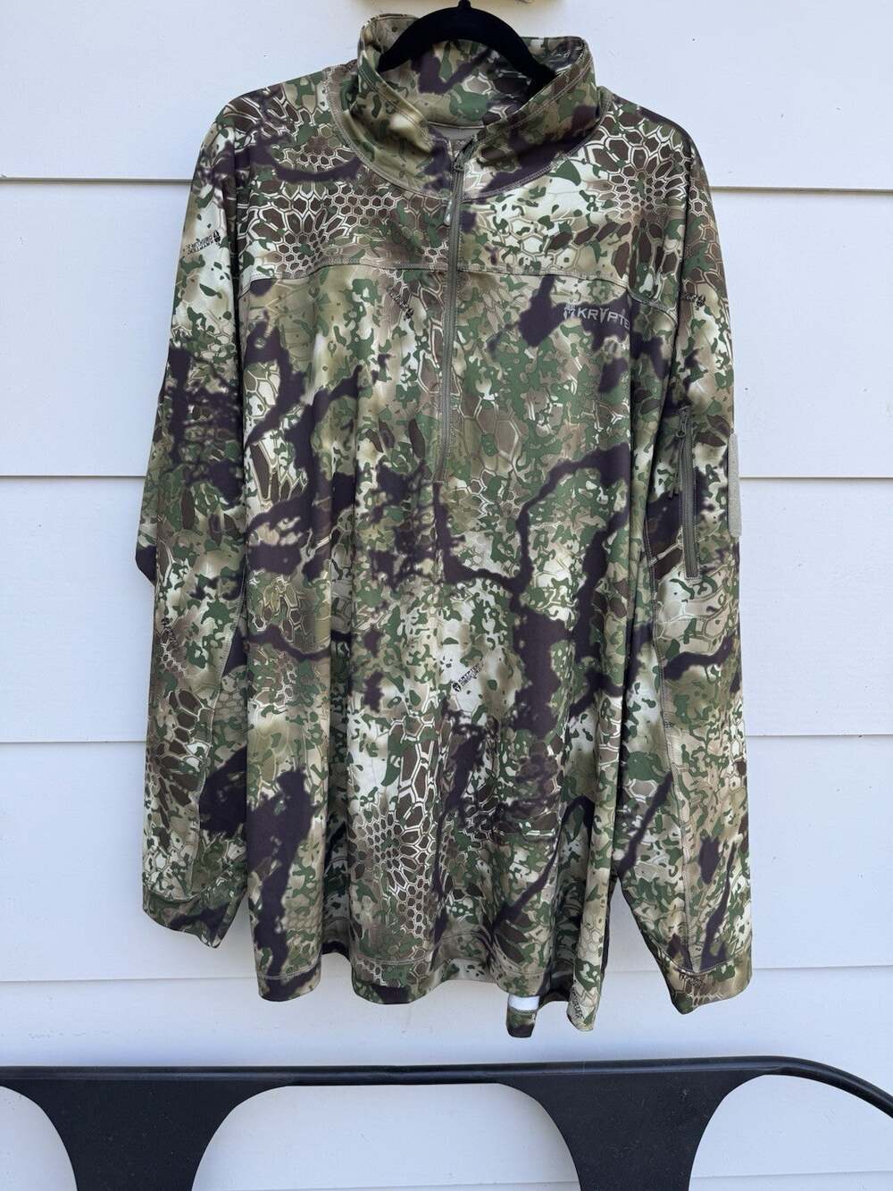 Kryptek Valhalla 2 Long Sleeve Zip Shirt Obskura Camo Hunting XXXL 3X Men Green